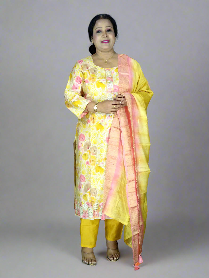 Taraana Three Piece Straight Cut Kurti Set