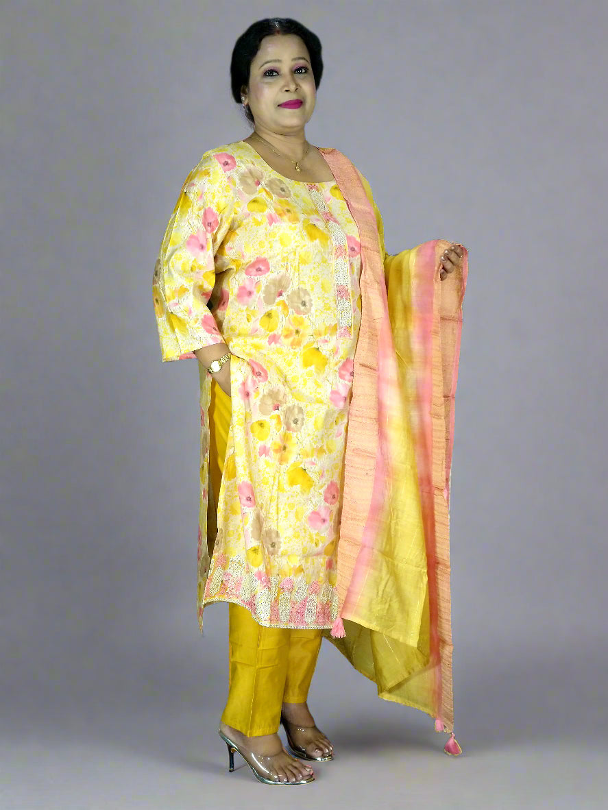 Taraana Three Piece Straight Cut Kurti Set
