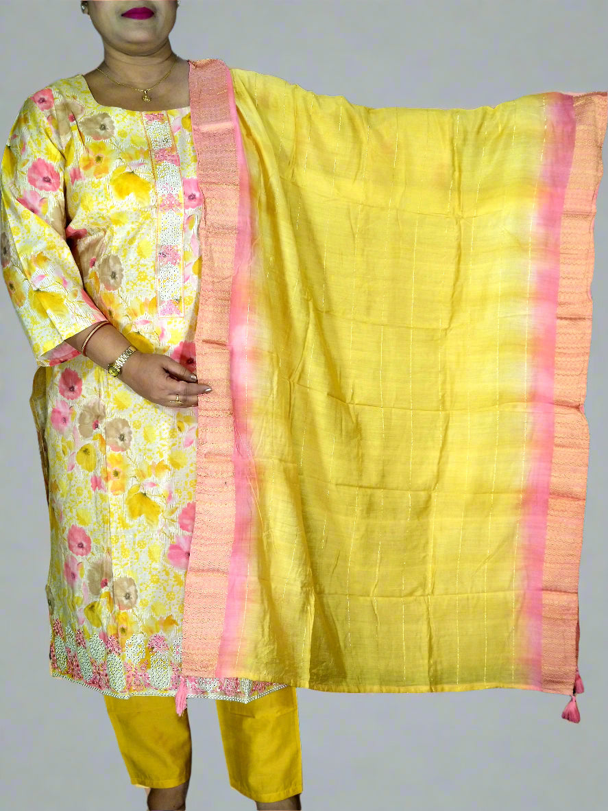 Taraana Three Piece Straight Cut Kurti Set