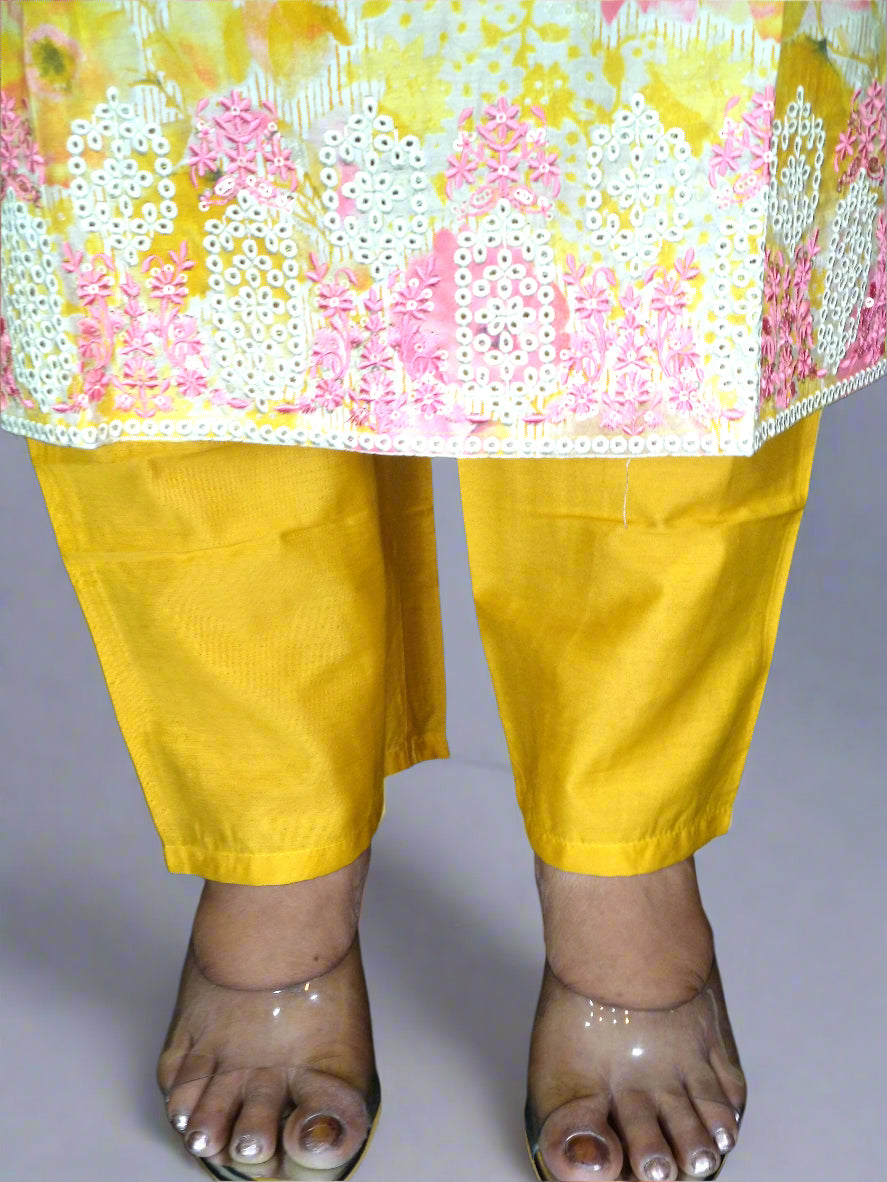 Taraana Three Piece Straight Cut Kurti Set