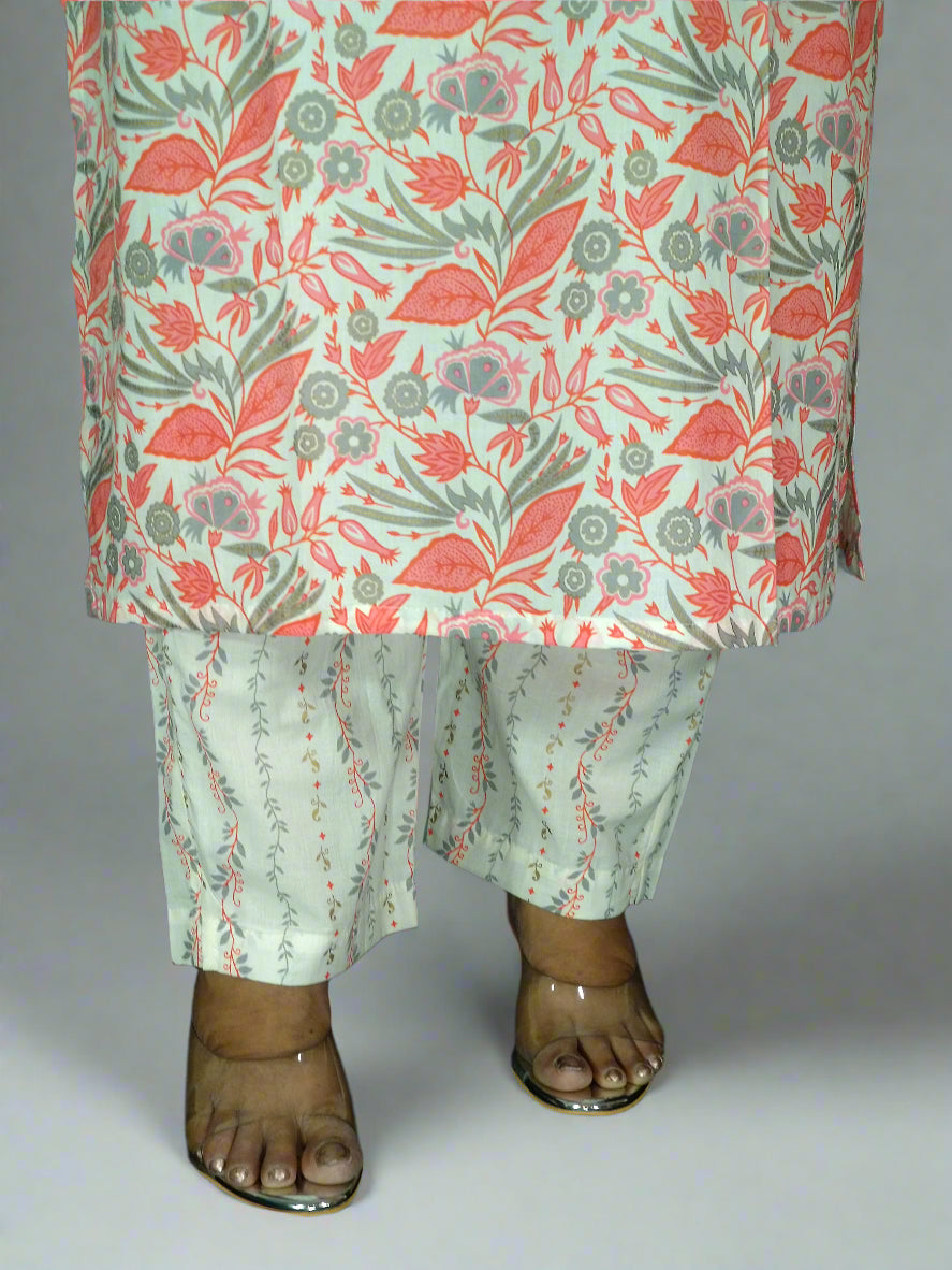 Shar Three Piece Straight Cut Kurti Set