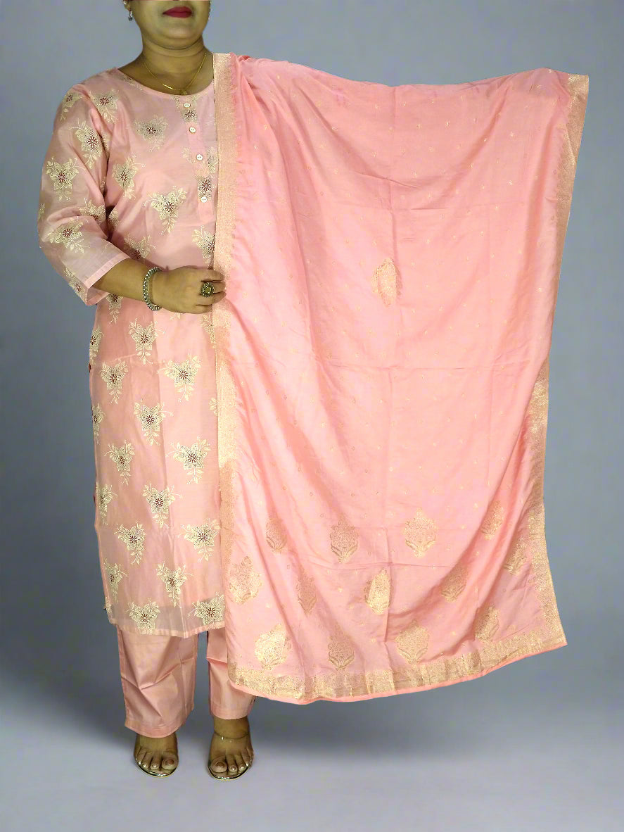 Saanvi Three Piece Straight Cut Kurti Set
