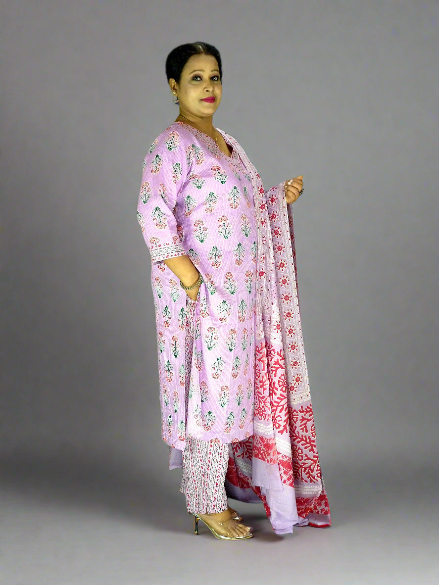 Madhura Three Piece Straight Cut Kurti Set
