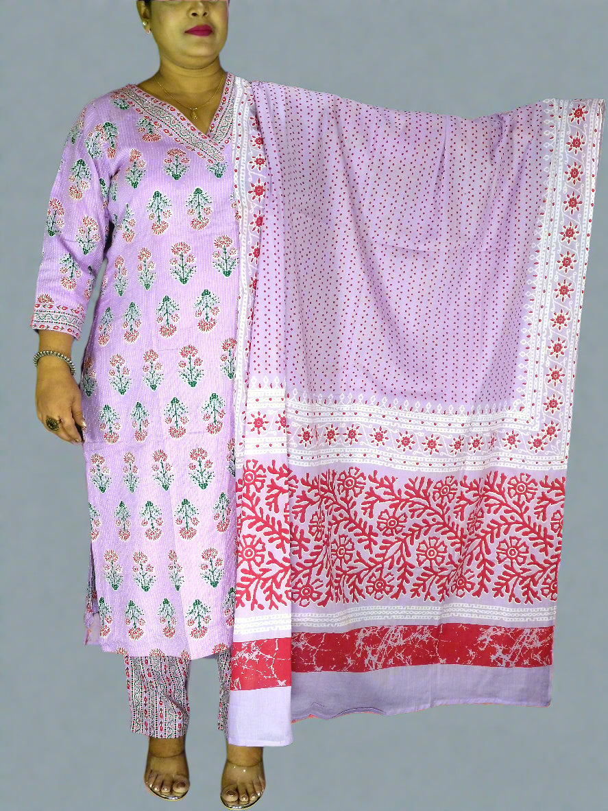 Madhura Three Piece Straight Cut Kurti Set