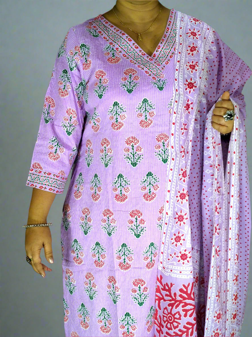 Madhura Three Piece Straight Cut Kurti Set