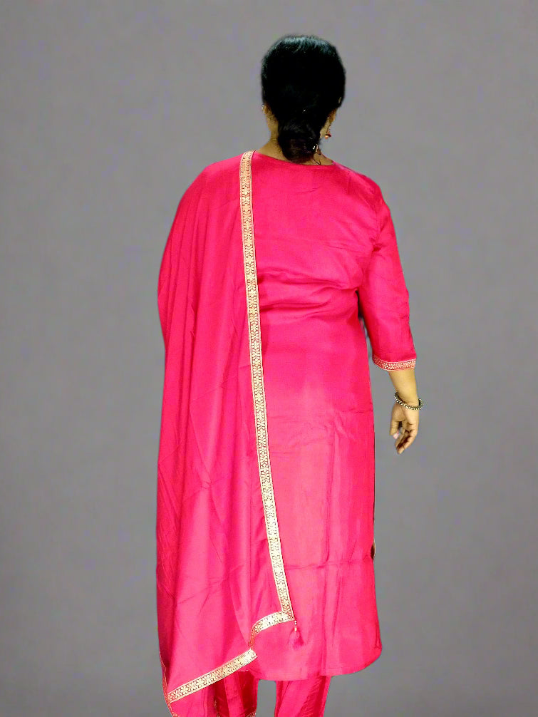 Saanvi Three Piece Straight Cut Kurti Set