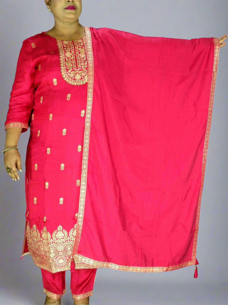 Saanvi Three Piece Straight Cut Kurti Set