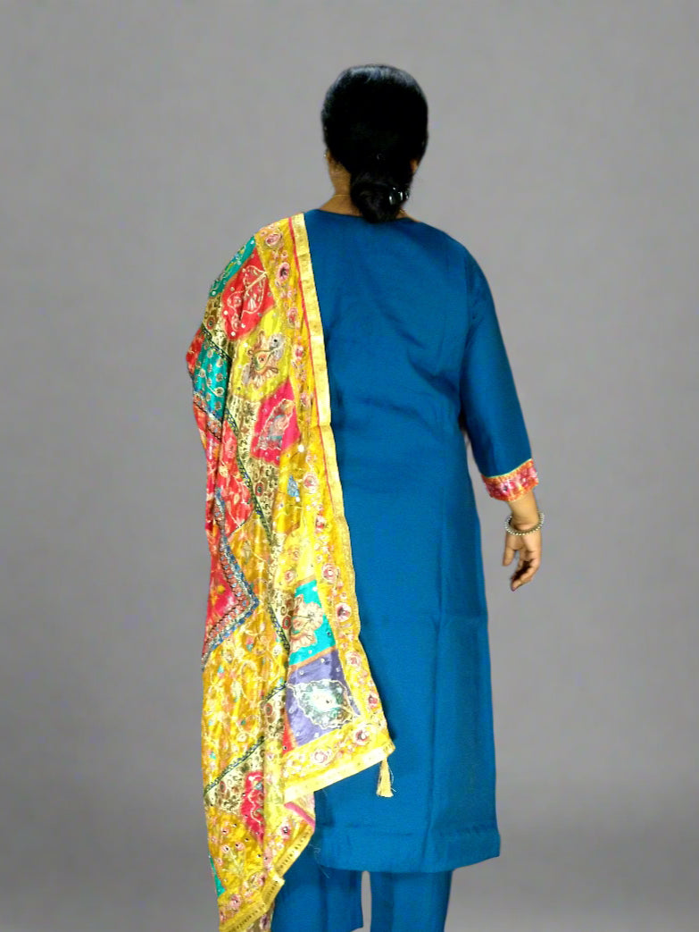 Neelam Three Piece Straight Cut Kurti Set
