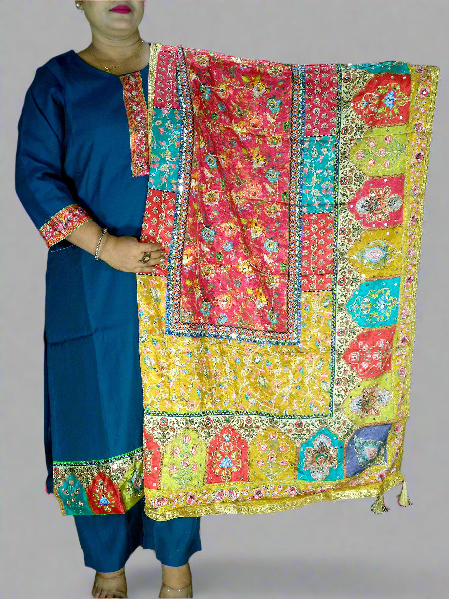 Neelam Three Piece Straight Cut Kurti Set
