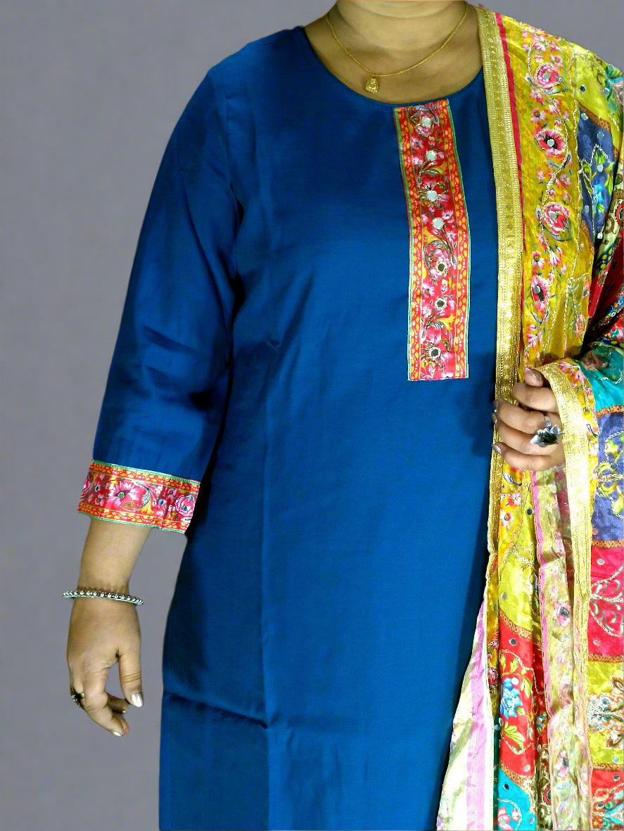 Neelam Three Piece Straight Cut Kurti Set