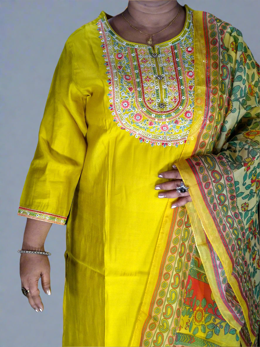Taraana Three Piece Straight Cut Kurti Set