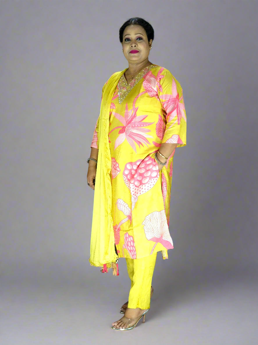 Taraana Three Piece Straight Cut Kurti Set