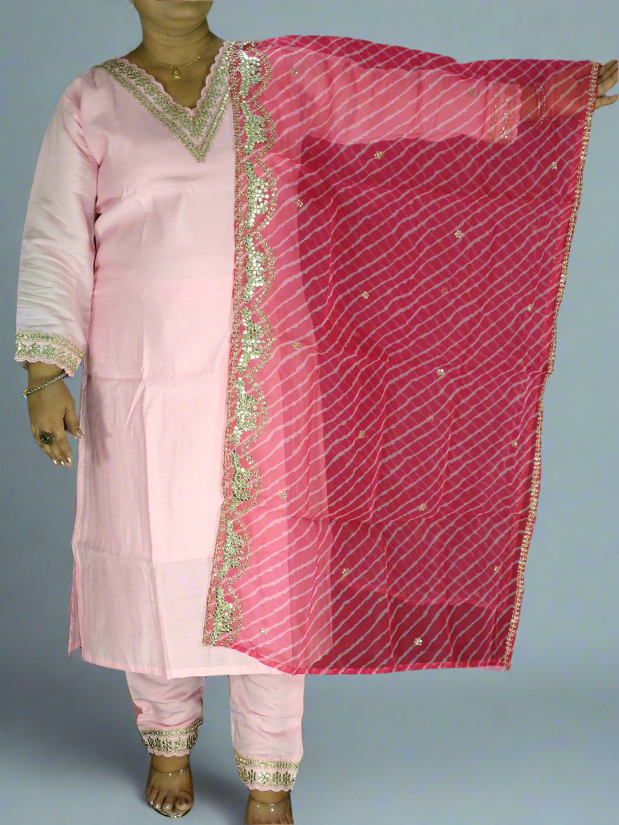 Saanvi Three Piece Straight Cut Kurti Set