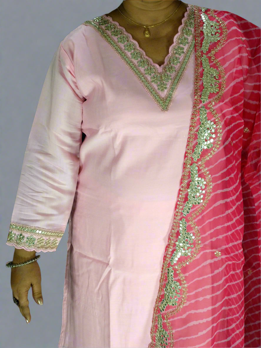 Saanvi Three Piece Straight Cut Kurti Set