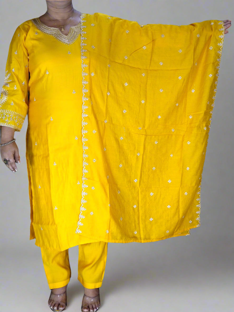 Taraana Three Piece Straight Cut Kurti Set