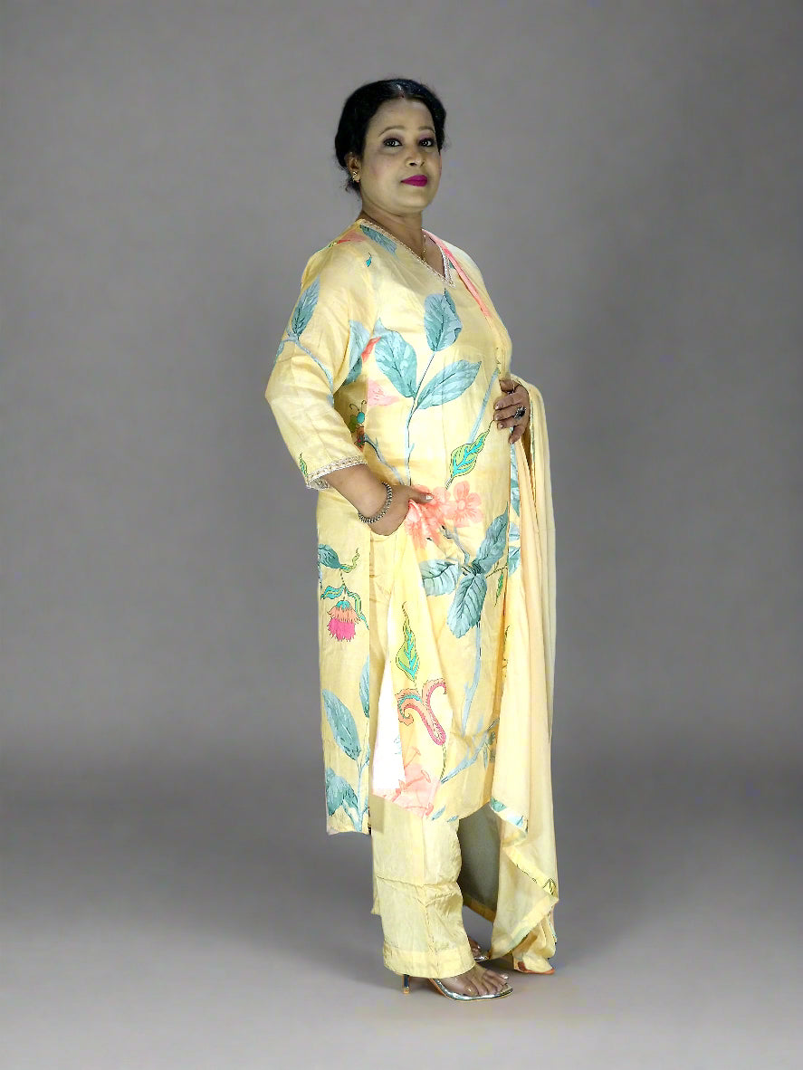 Shar Three Piece Straight Cut Kurti Set