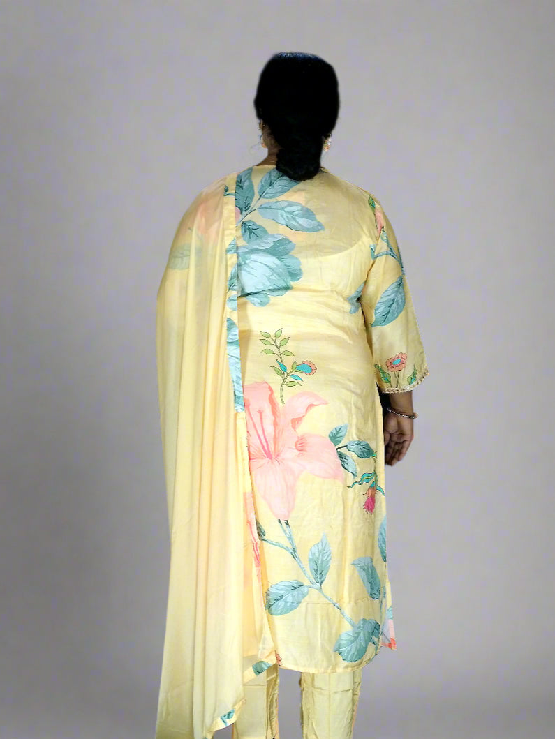 Shar Three Piece Straight Cut Kurti Set