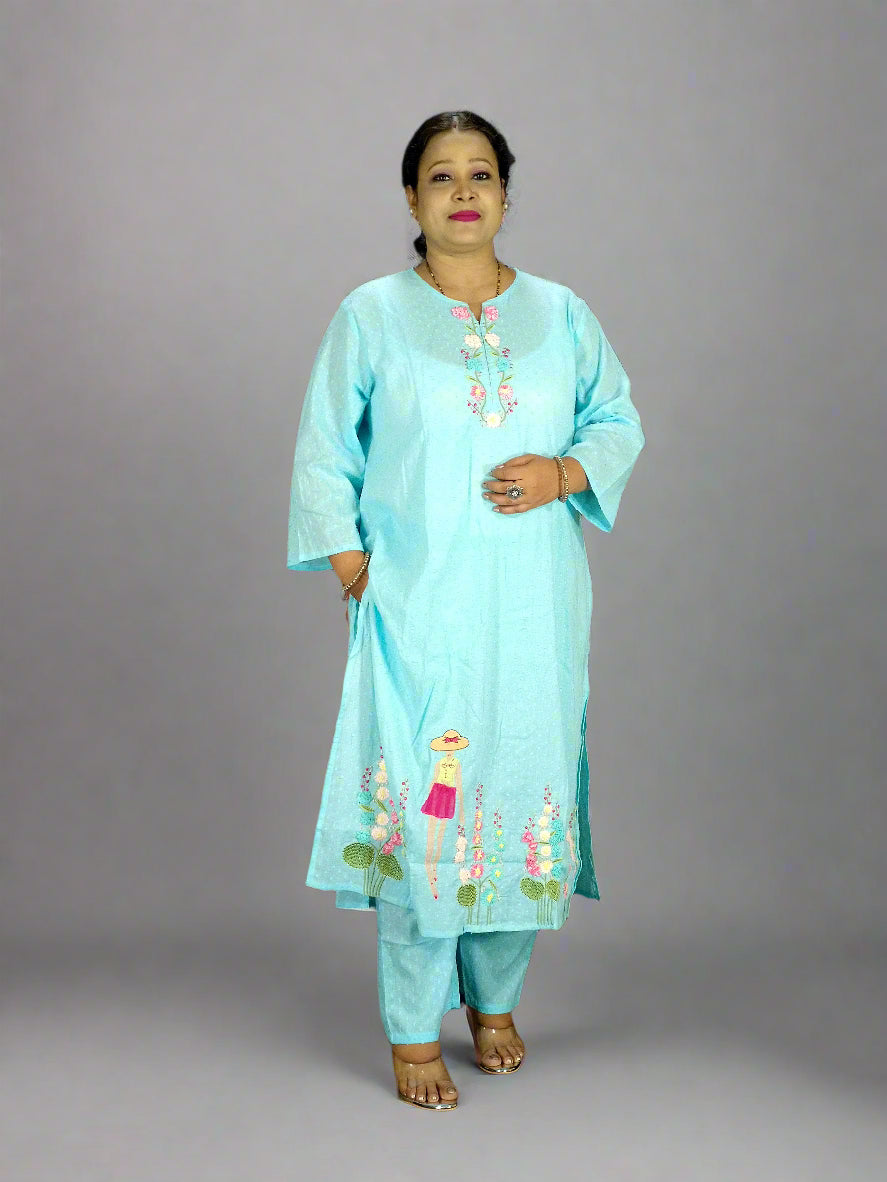 Vyoma Two Piece Straight Cut Kurti Set