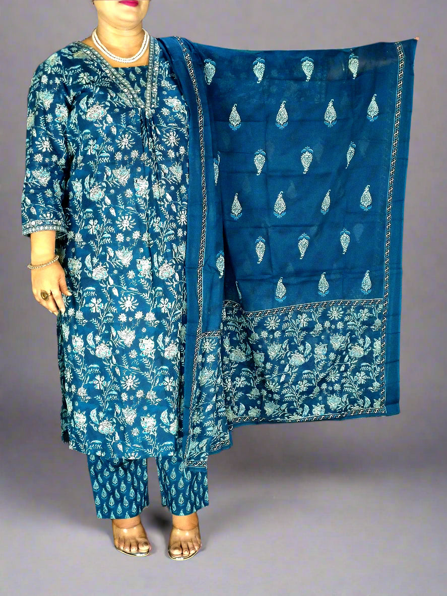 Neelam Three Piece Straight Cut Kurti Set