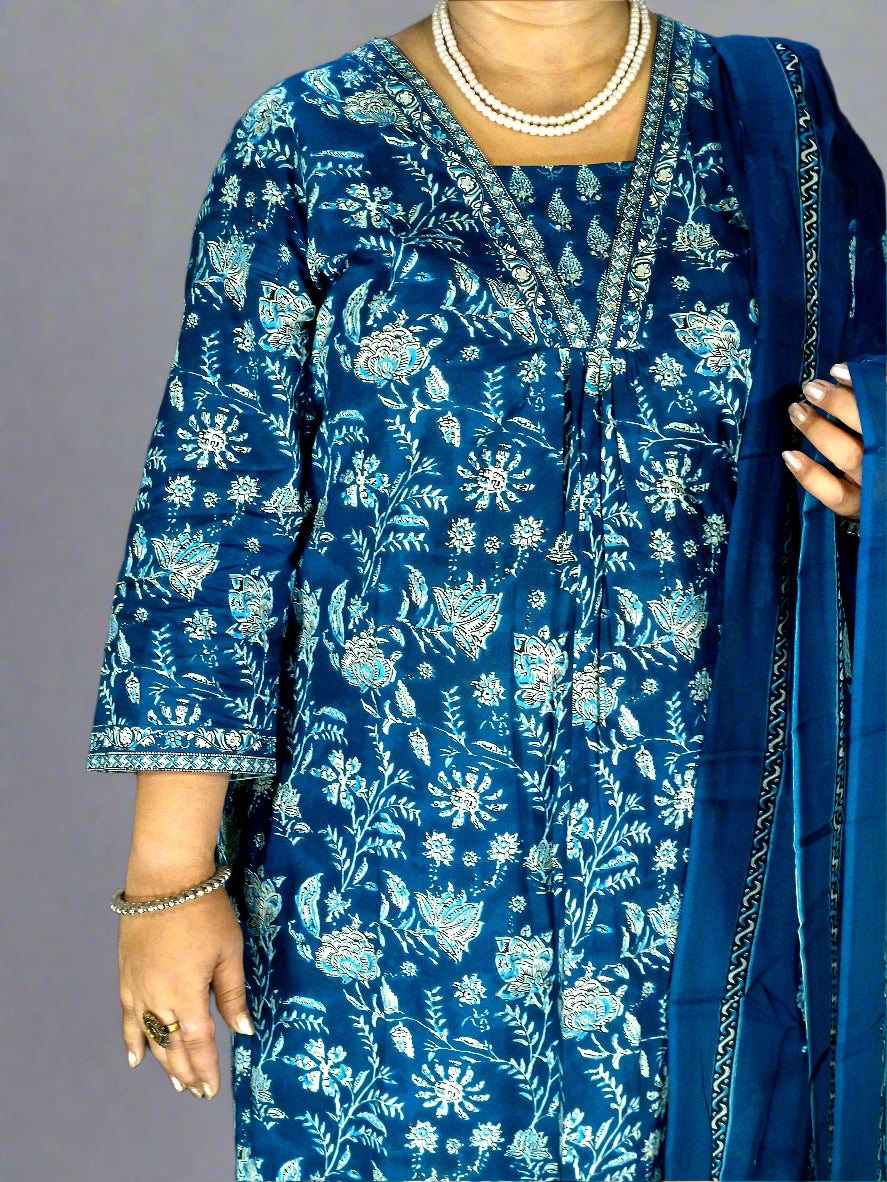 Neelam Three Piece Straight Cut Kurti Set