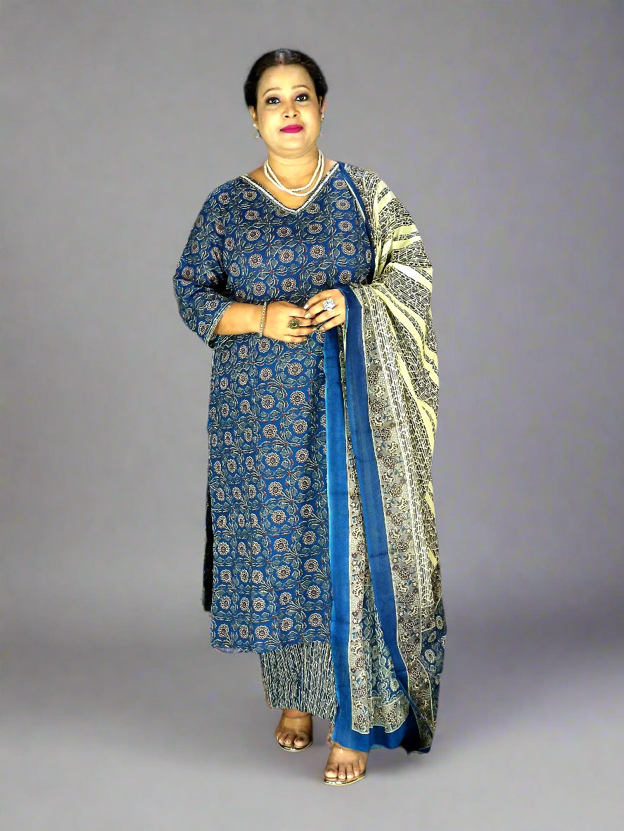 Neelam Three Piece Straight Cut Kurti Set