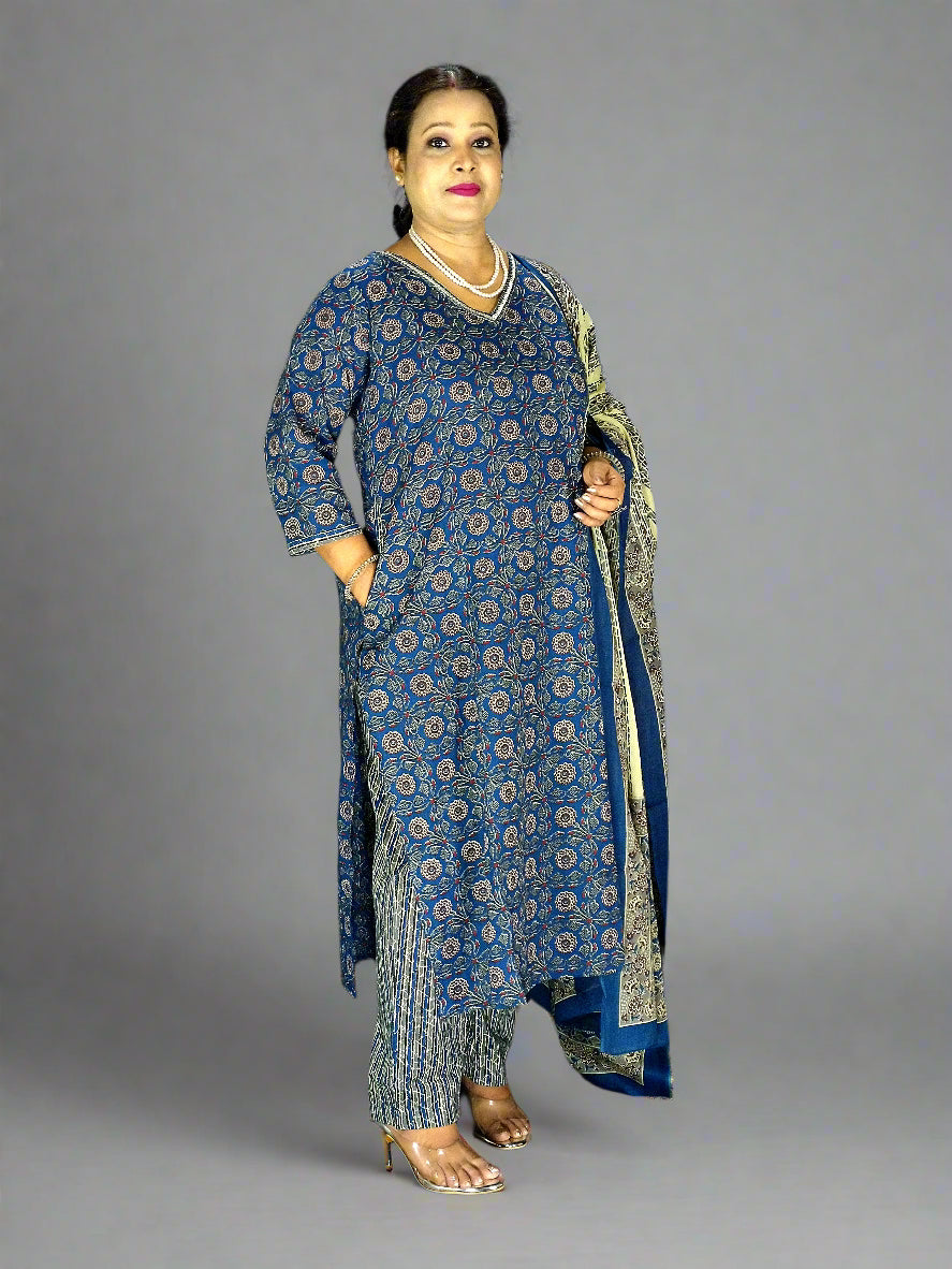 Neelam Three Piece Straight Cut Kurti Set