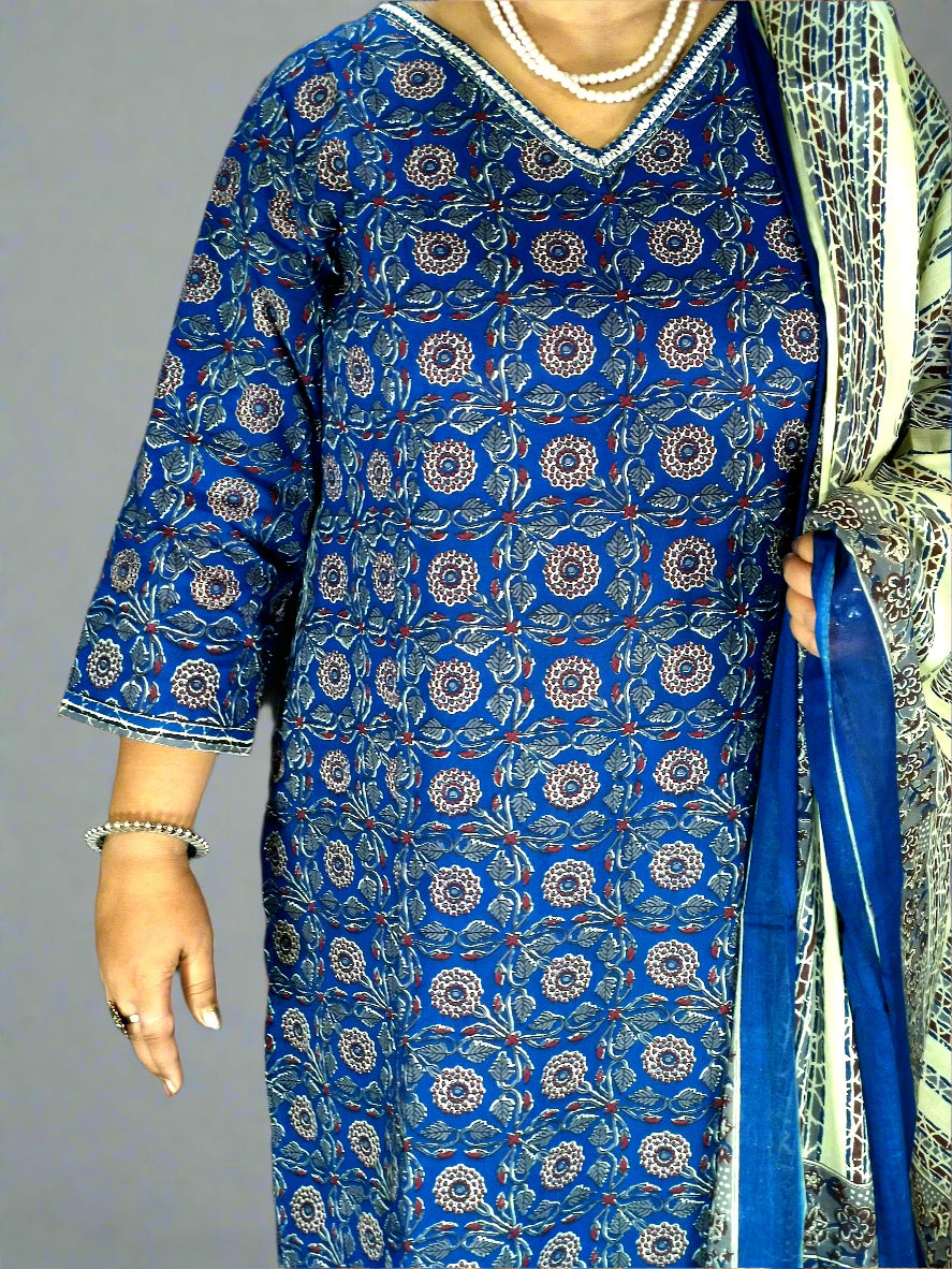 Neelam Three Piece Straight Cut Kurti Set