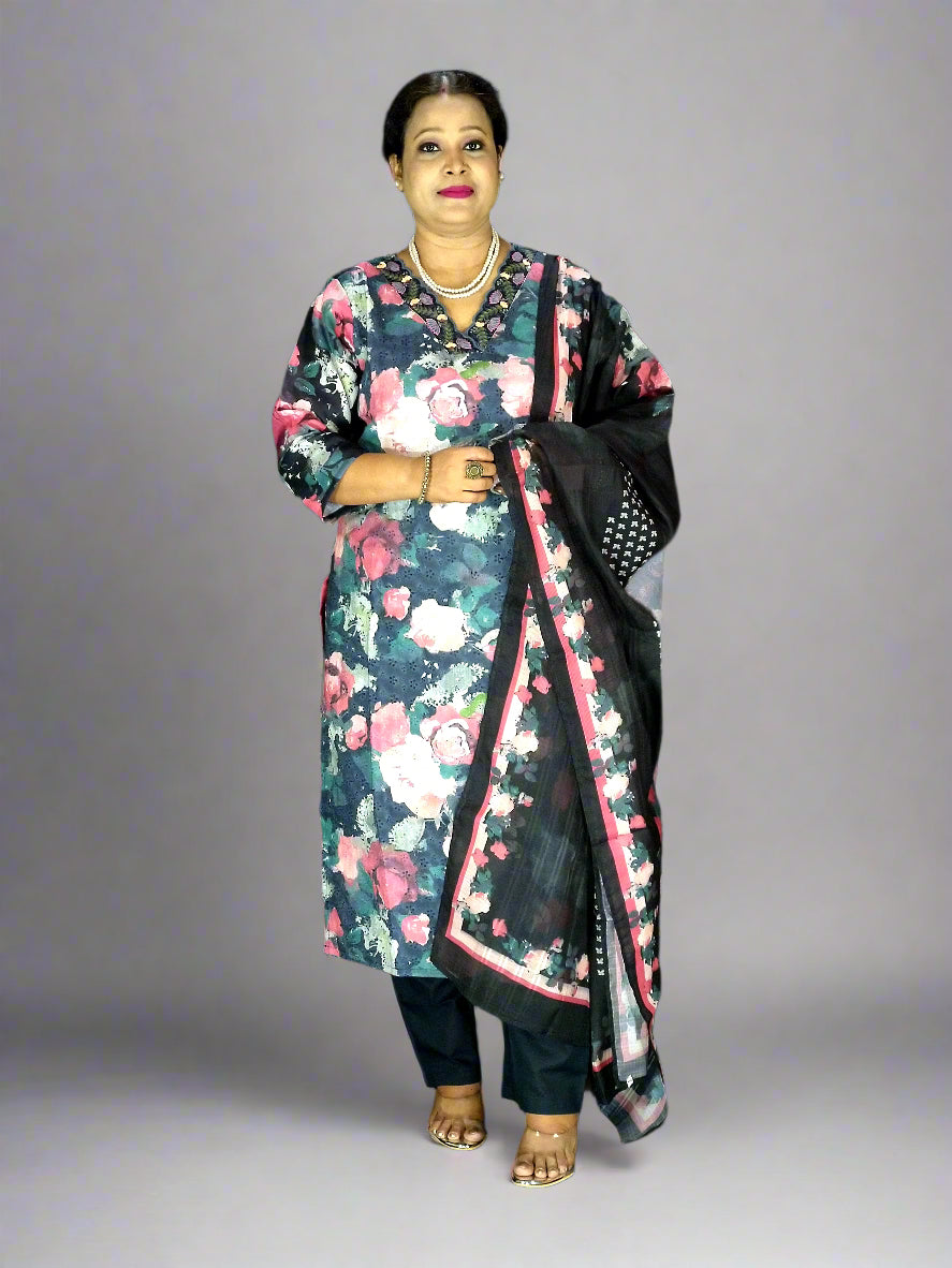 Shyam Three Piece Straight Cut Kurti Set