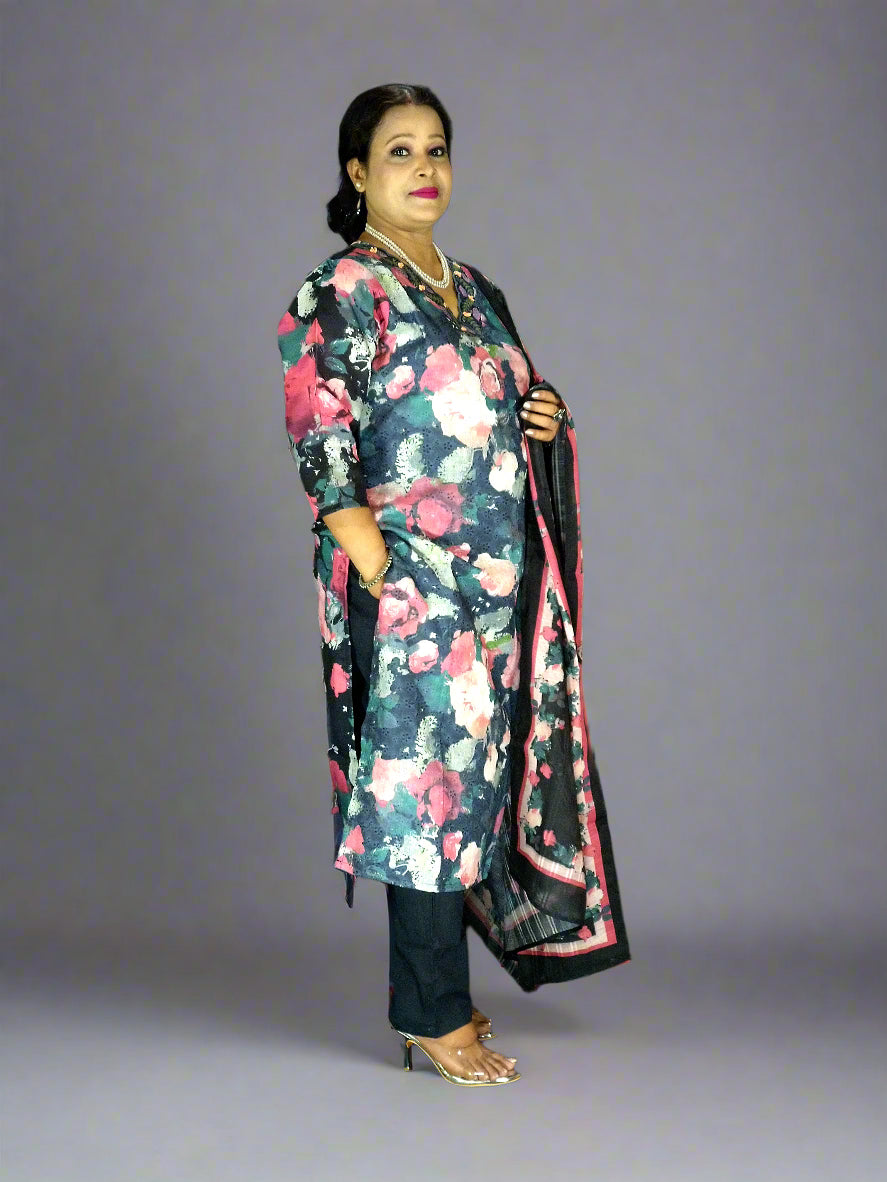 Shyam Three Piece Straight Cut Kurti Set