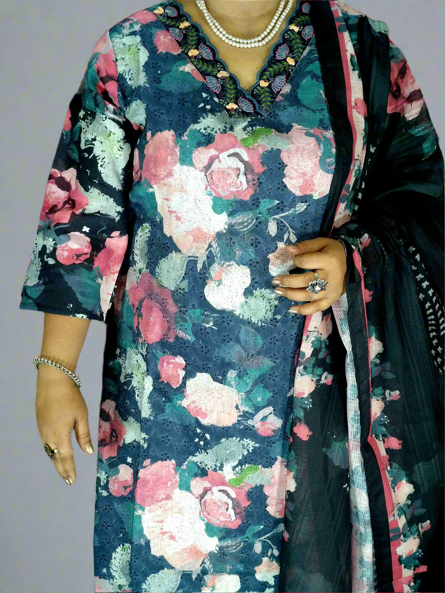 Shyam Three Piece Straight Cut Kurti Set