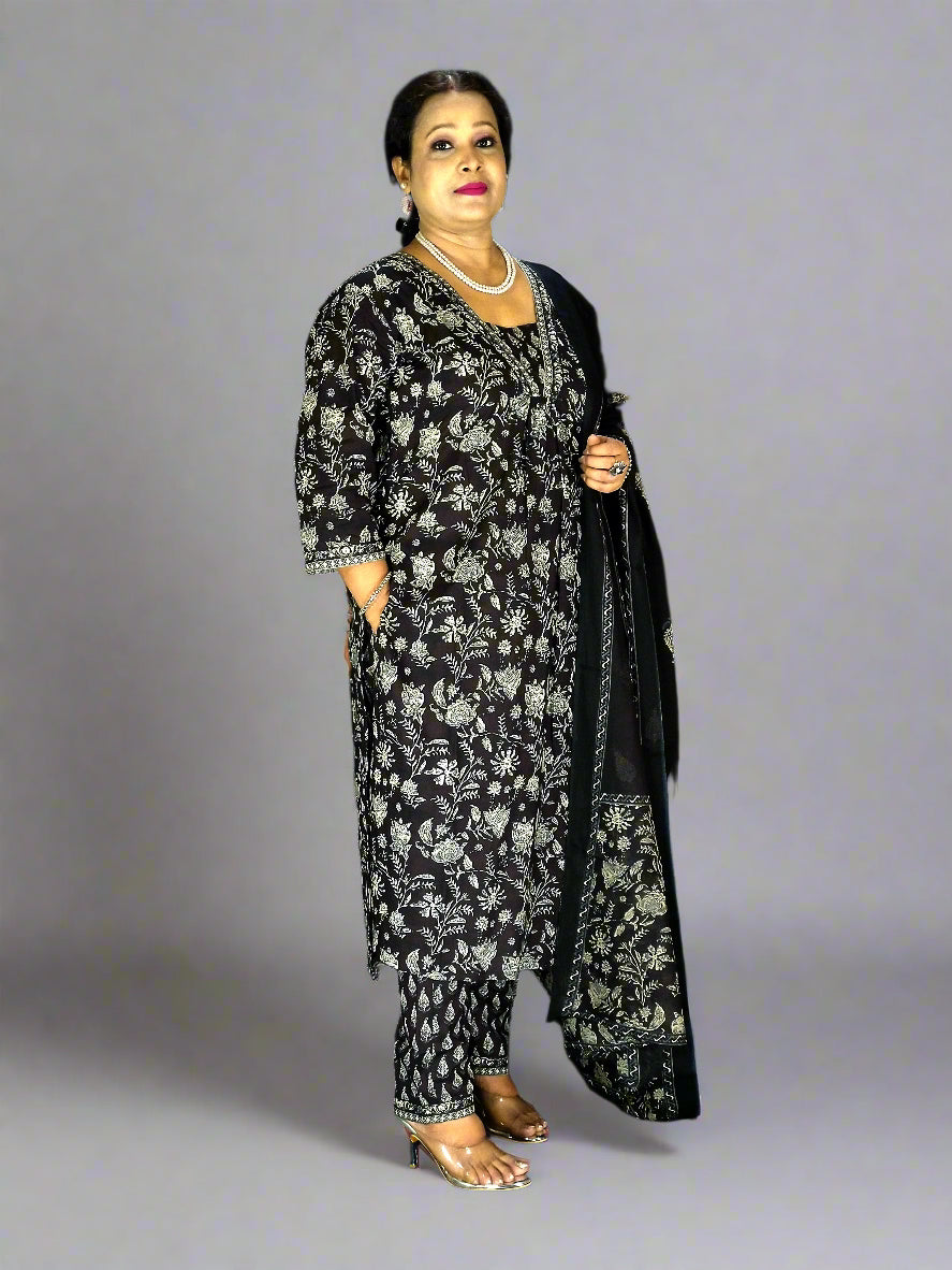 Shyam Three Piece Straight Cut Kurti Set