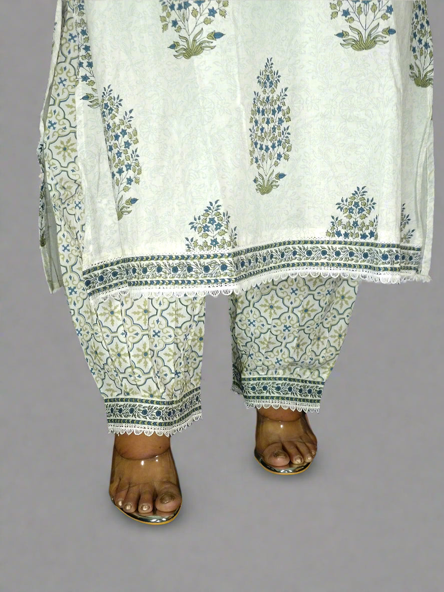 Ruhani Three Piece Straight Cut Kurti Set