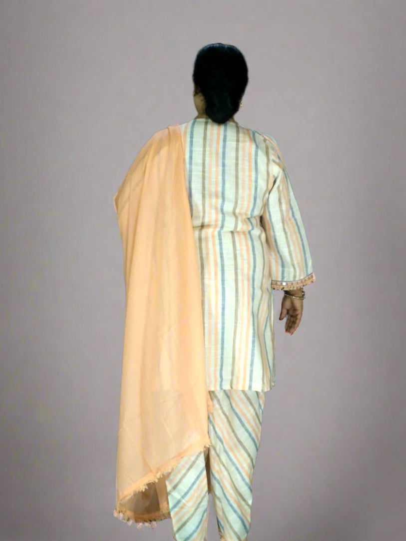 Jhanvi Three Piece Straight Cut Kurti Set