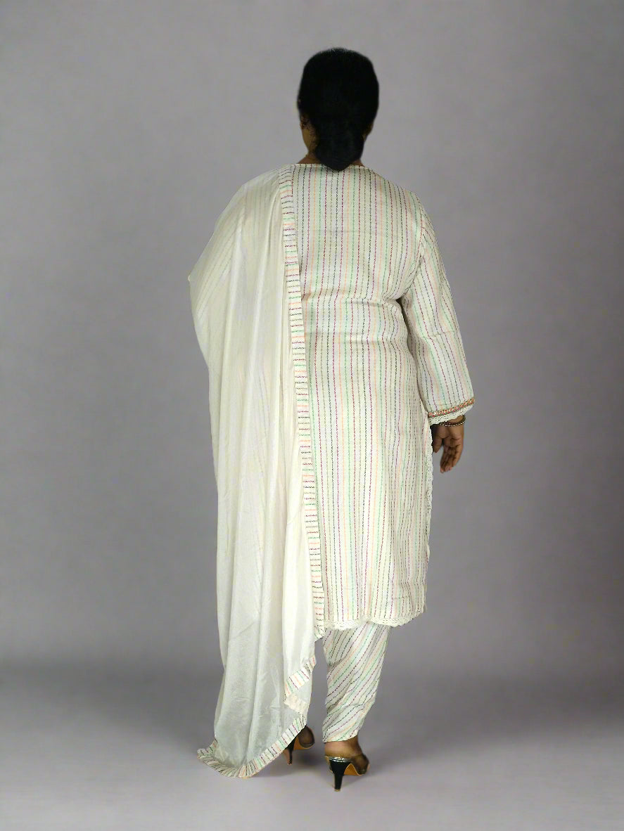 Ruhani Three Piece Straight Cut Kurti Set