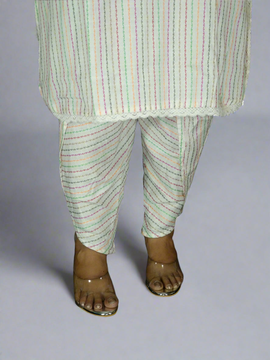 Ruhani Three Piece Straight Cut Kurti Set