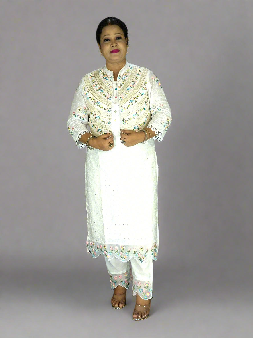 Ruhani Three Piece Straight Cut Kurti Set