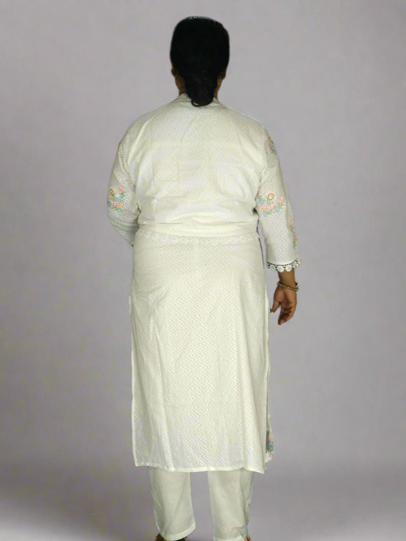 Ruhani Three Piece Straight Cut Kurti Set