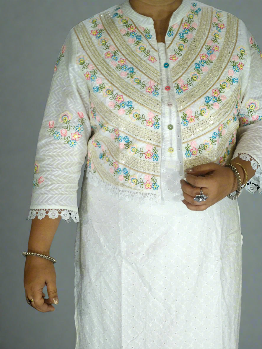 Ruhani Three Piece Straight Cut Kurti Set