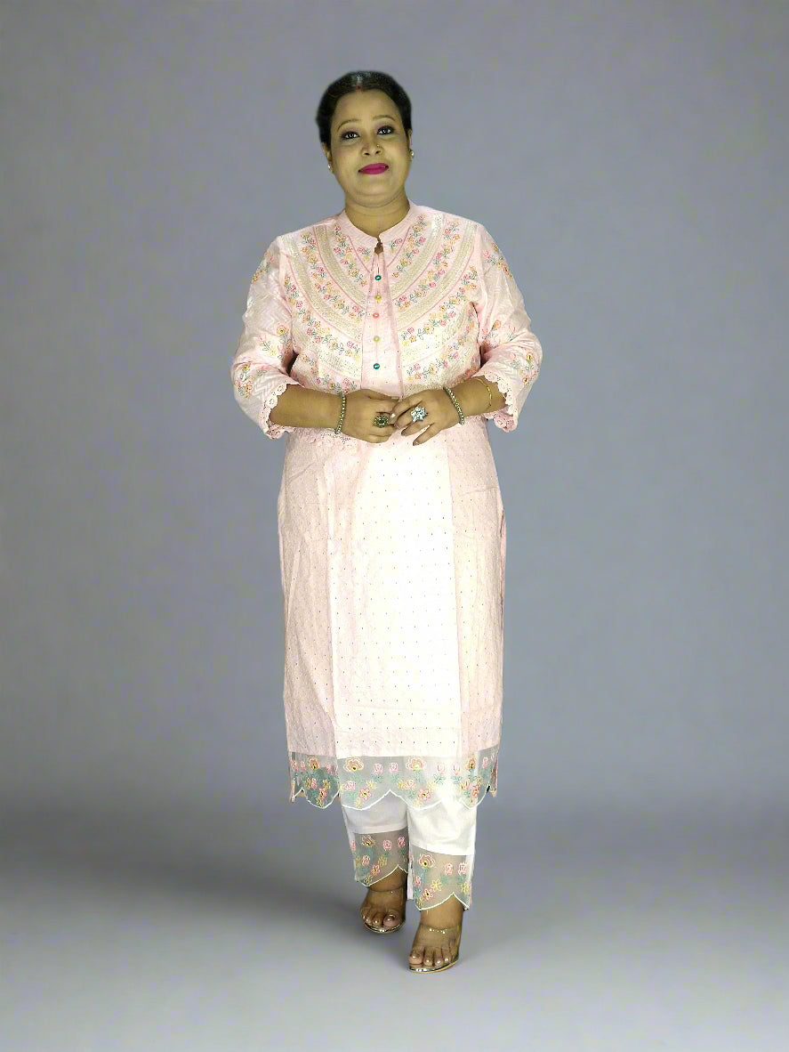 Saanvi Three Piece Straight Cut Kurti Set