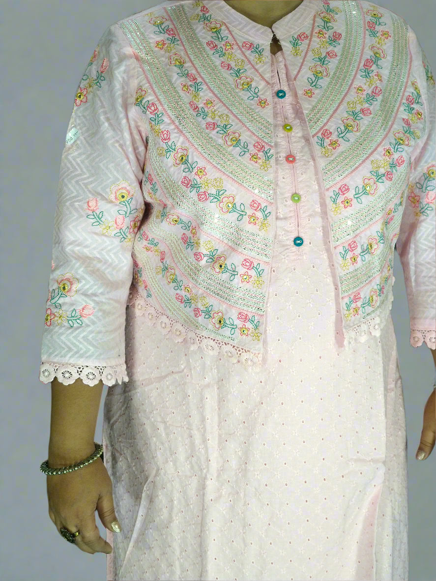 Saanvi Three Piece Straight Cut Kurti Set