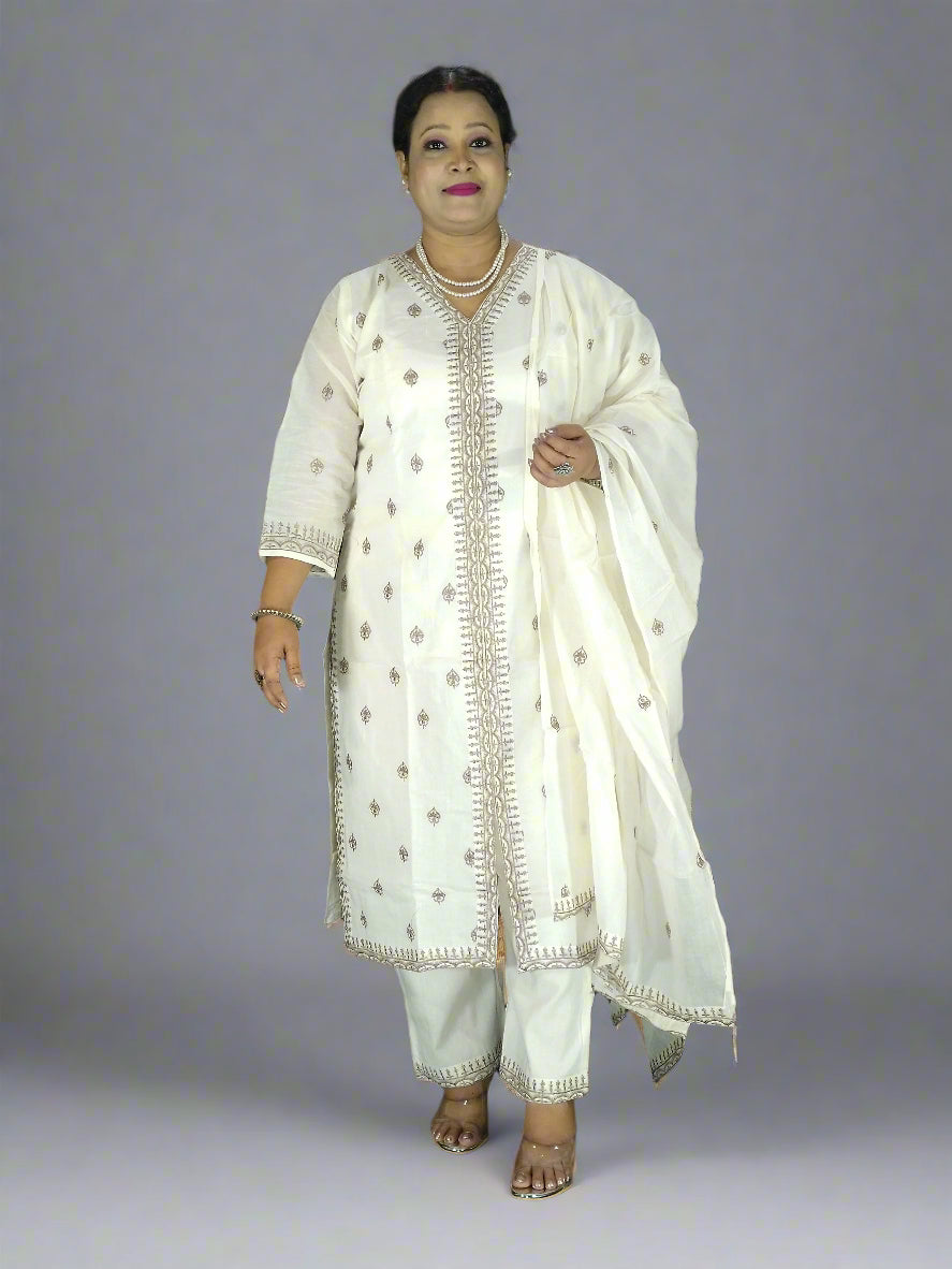 Ruhani Three Piece Straight Cut Kurti Set