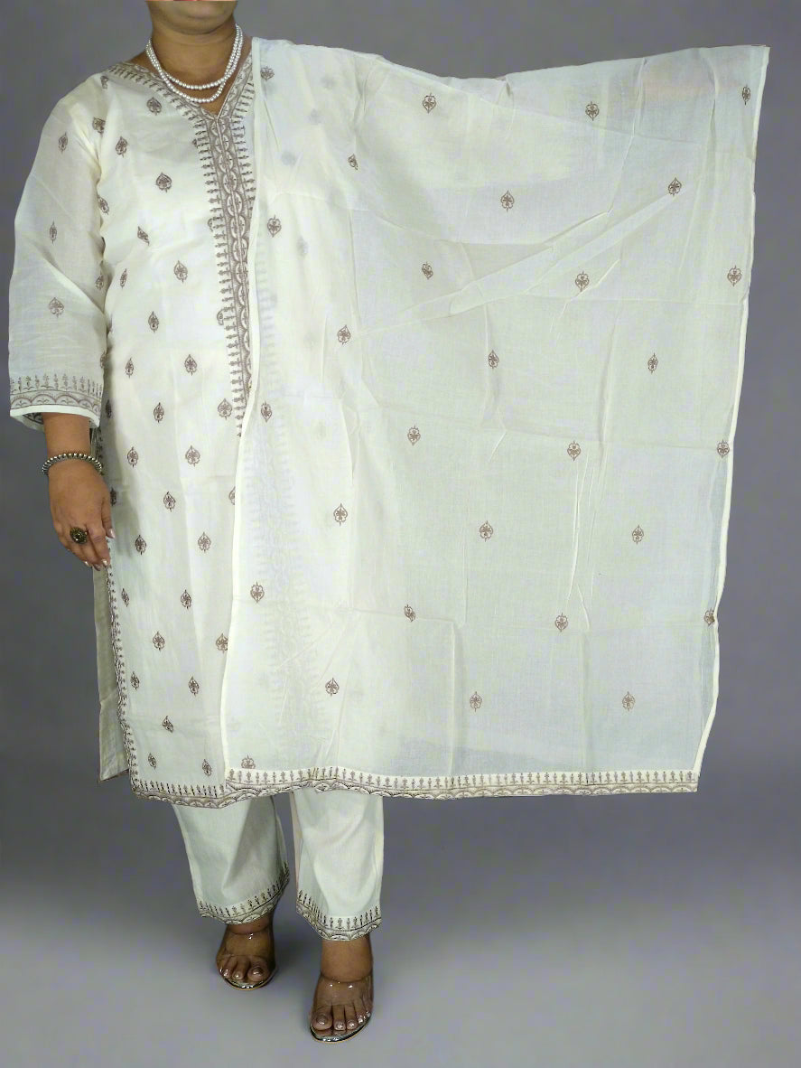 Ruhani Three Piece Straight Cut Kurti Set