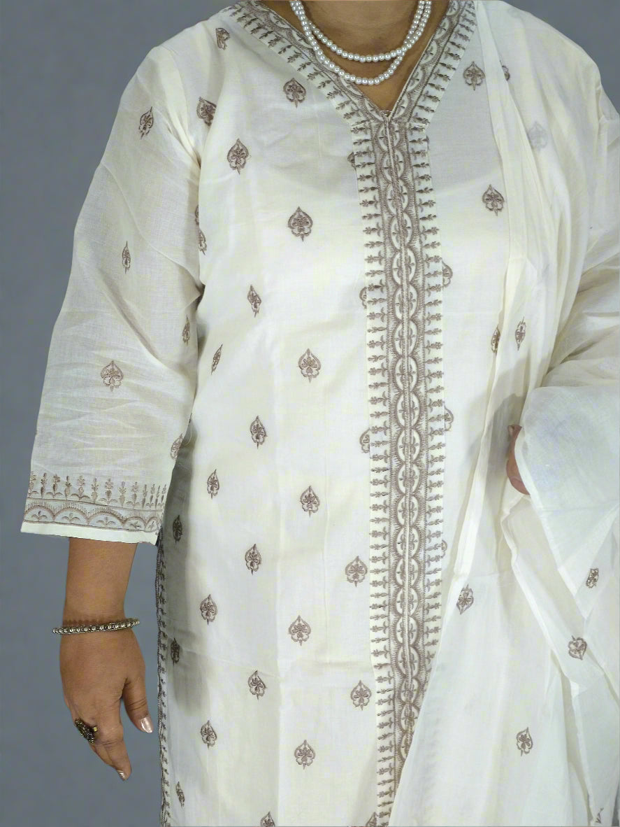 Ruhani Three Piece Straight Cut Kurti Set