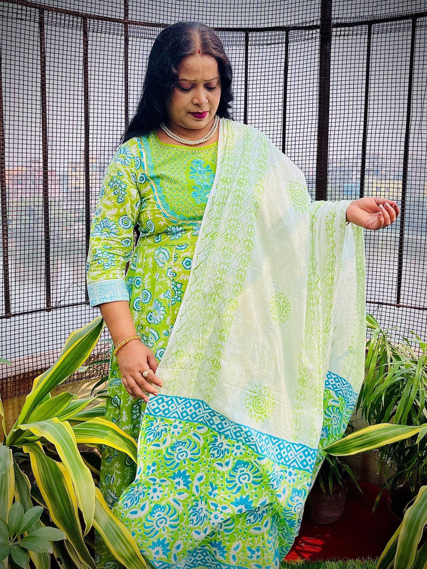 Lavanya Three Piece Anarkali Cut Kurti Set