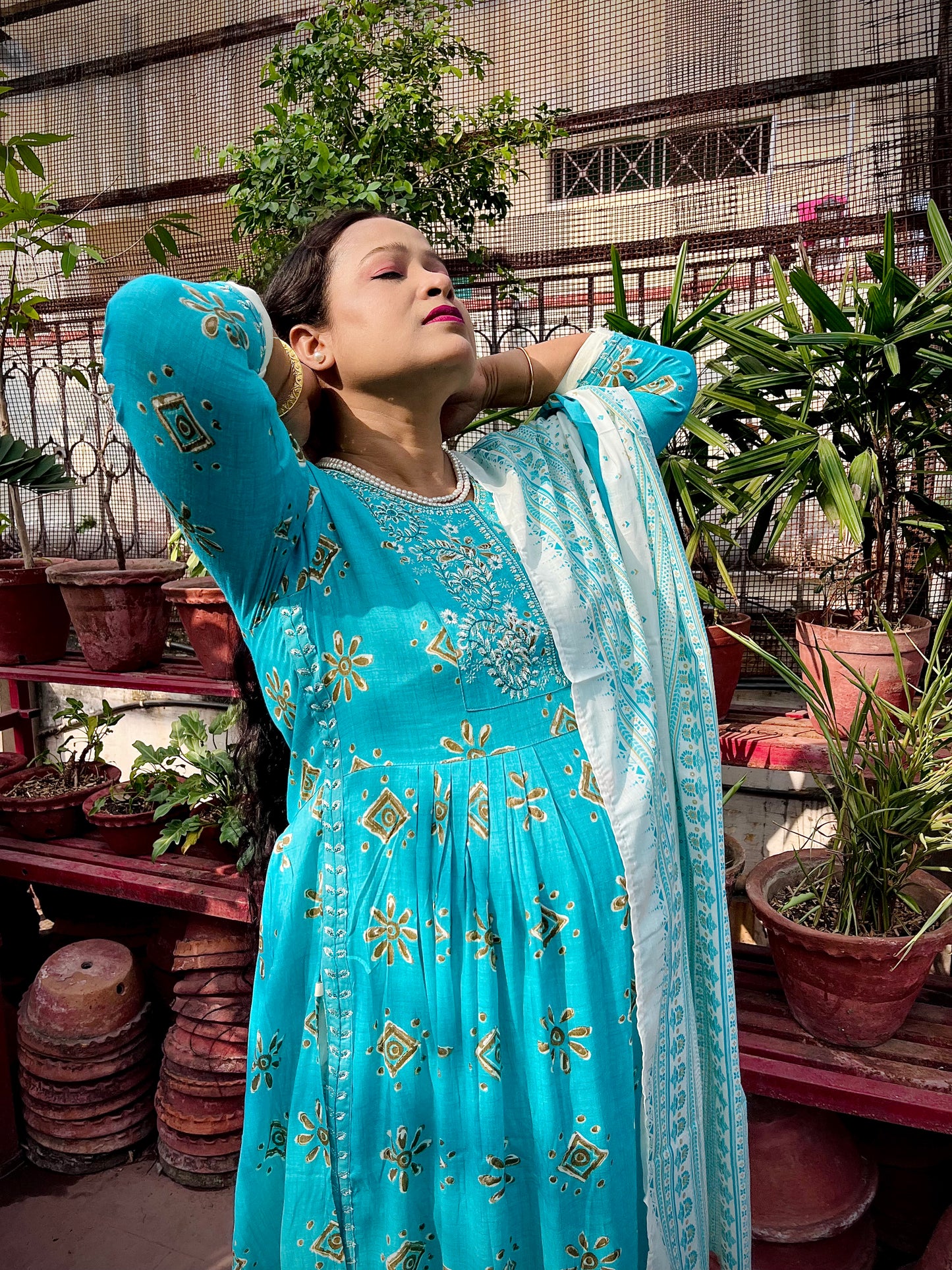 Prisha Three Piece Naira Cut Kurti Set