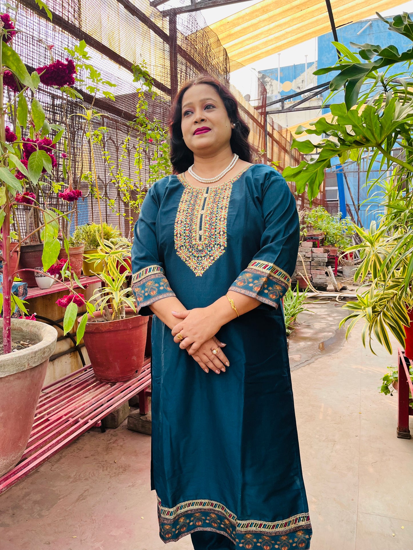 Ira Three Piece Straight Cut Kurti Set