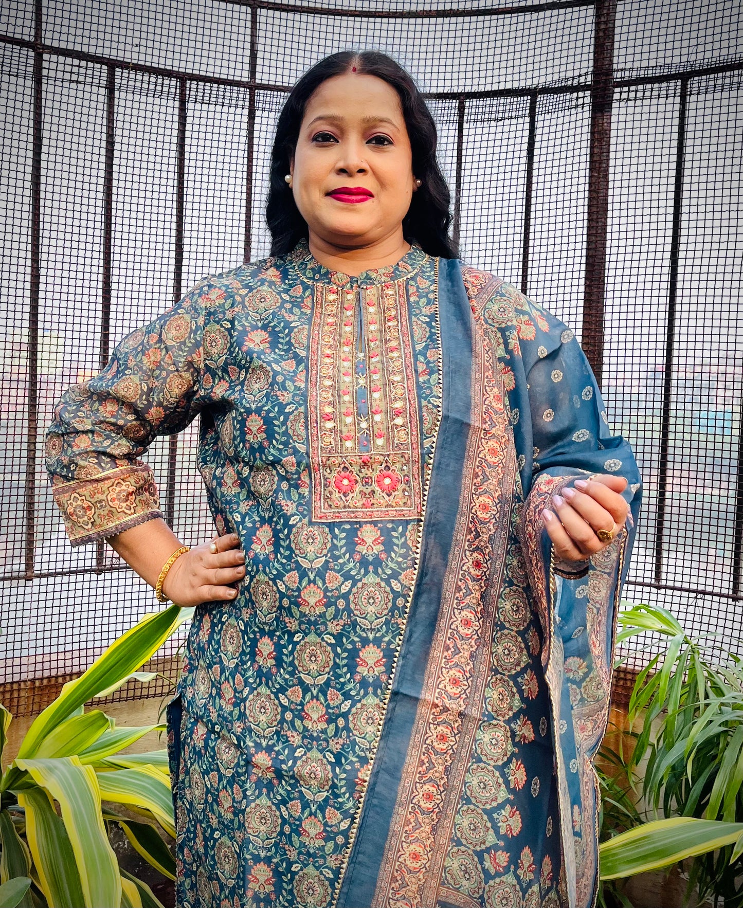 Ira Three Piece Straight Cut Kurti Set