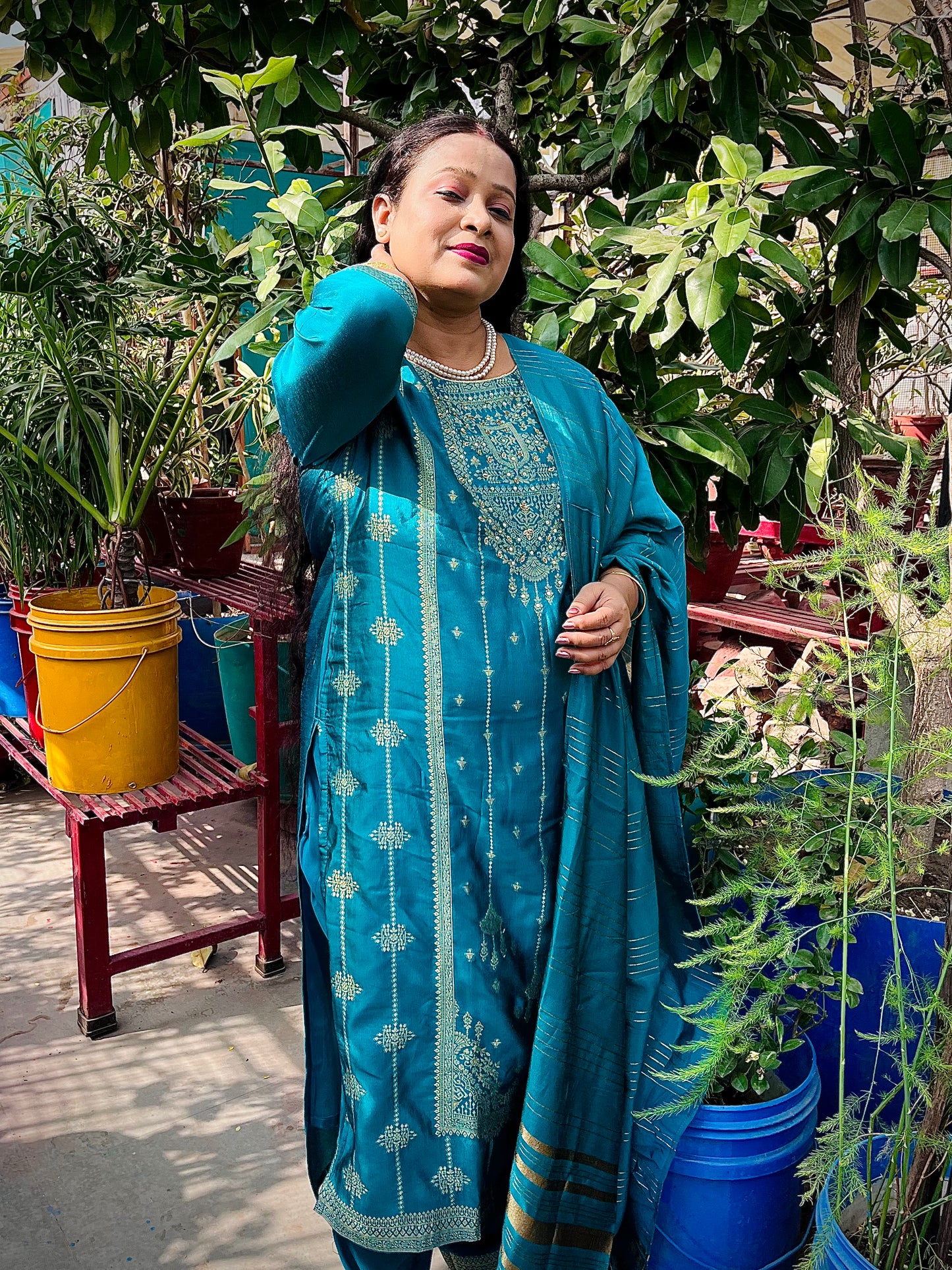 Vyoma Three Piece Straight Cut Kurti Set