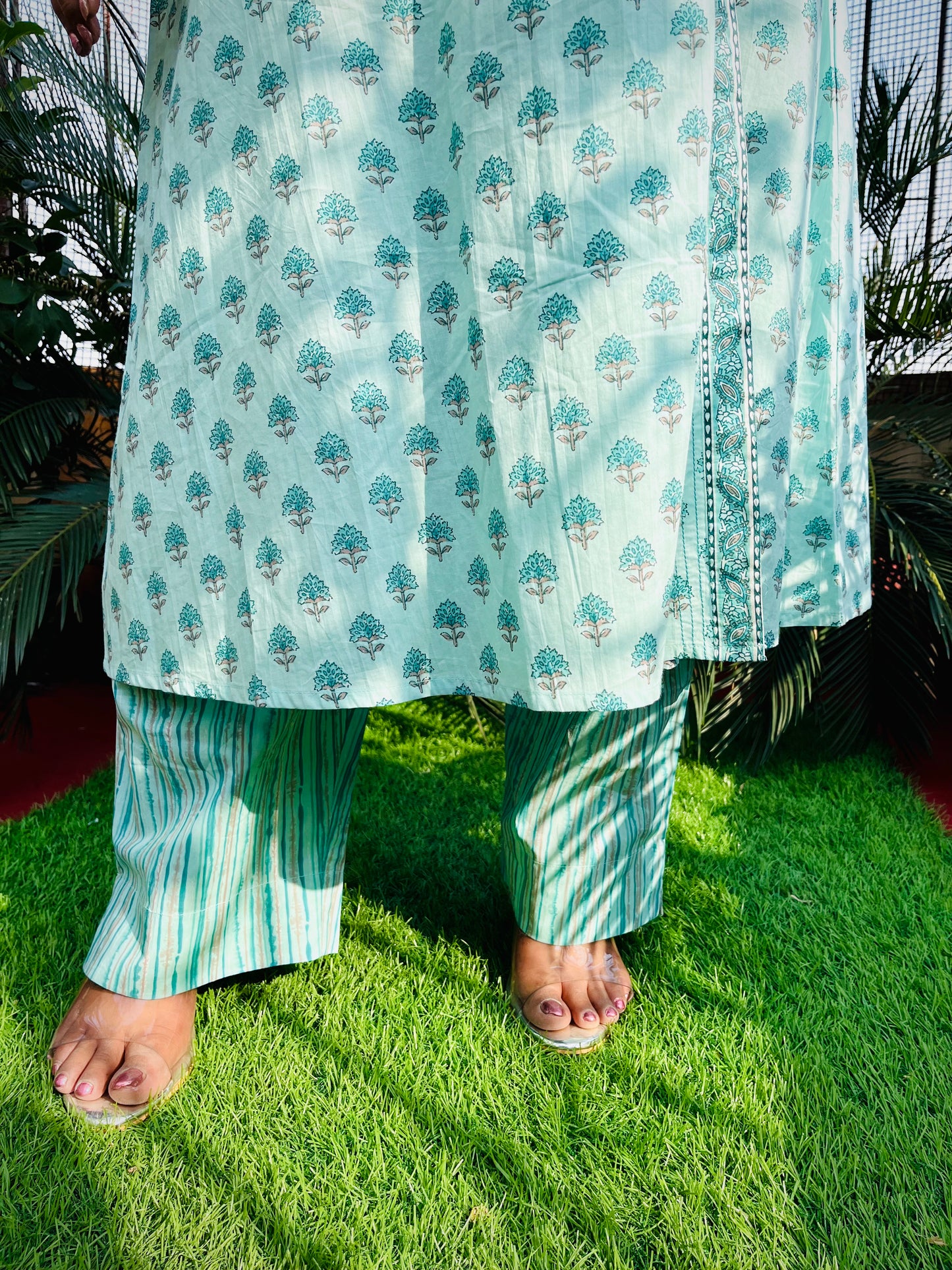 Vyoma Three Piece Anghrakha Cut Kurti Set
