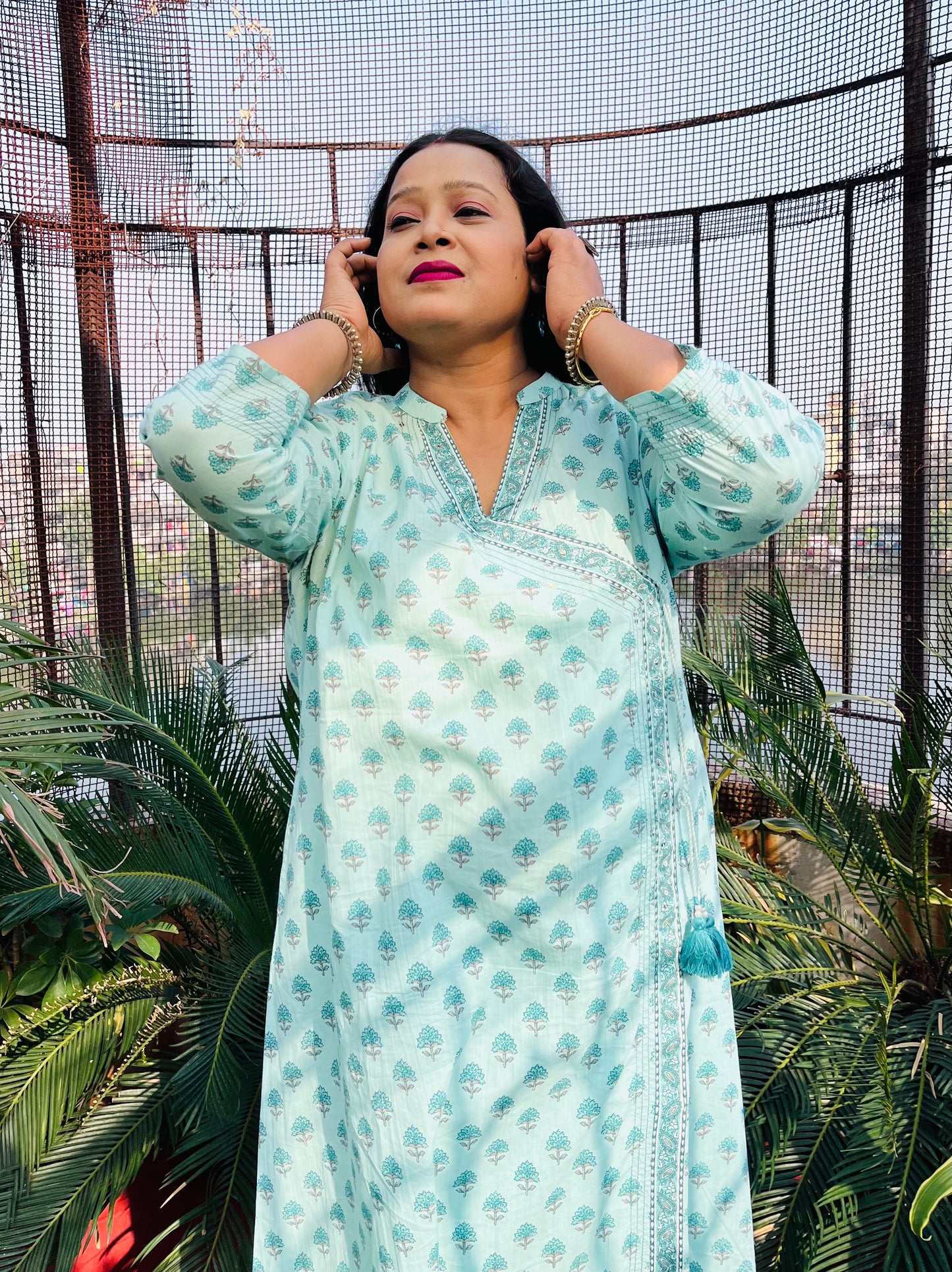 Vyoma Three Piece Anghrakha Cut Kurti Set